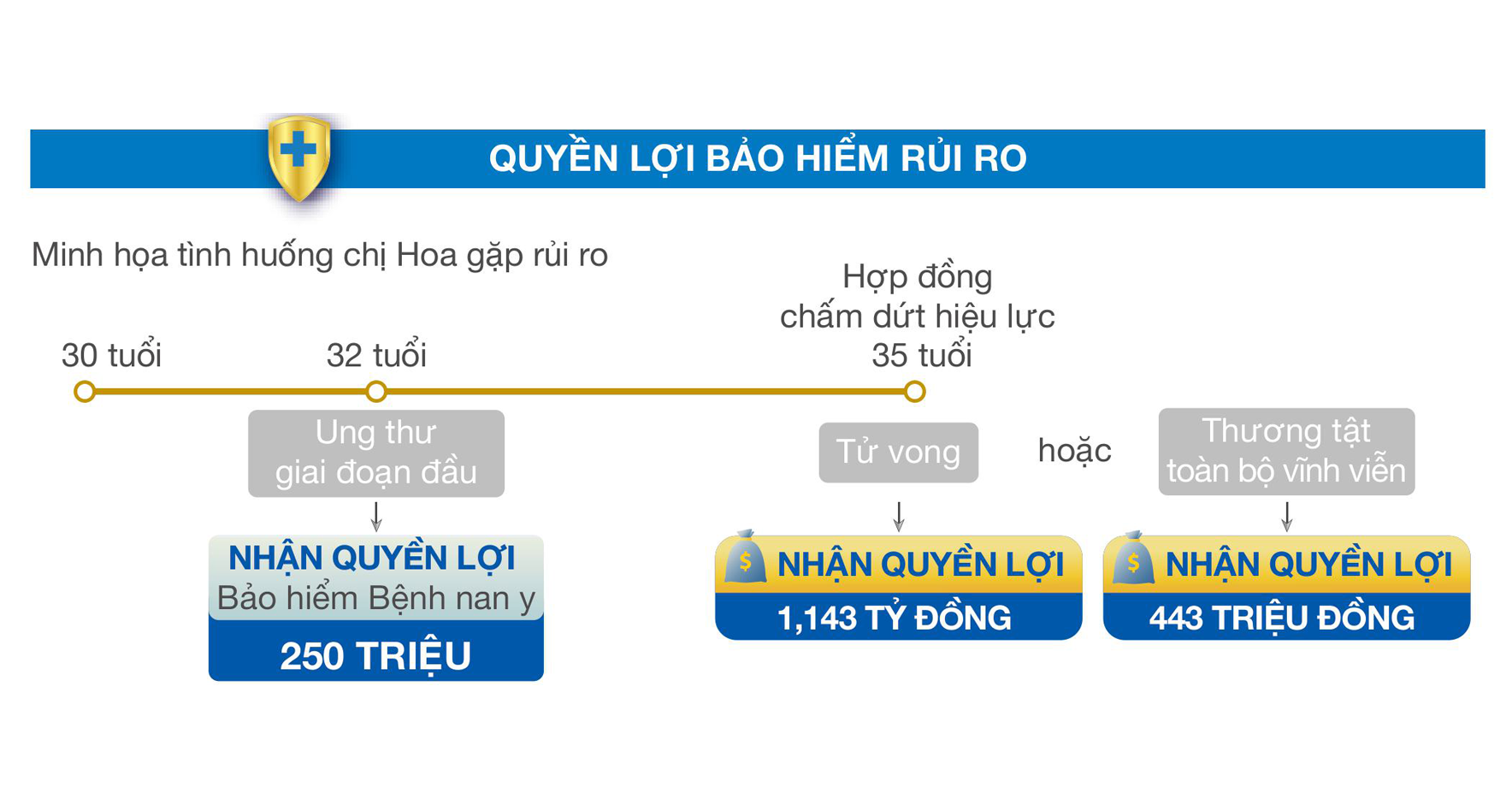 quyền lợi bảo hiểm rủi ro an tâm hoạch định