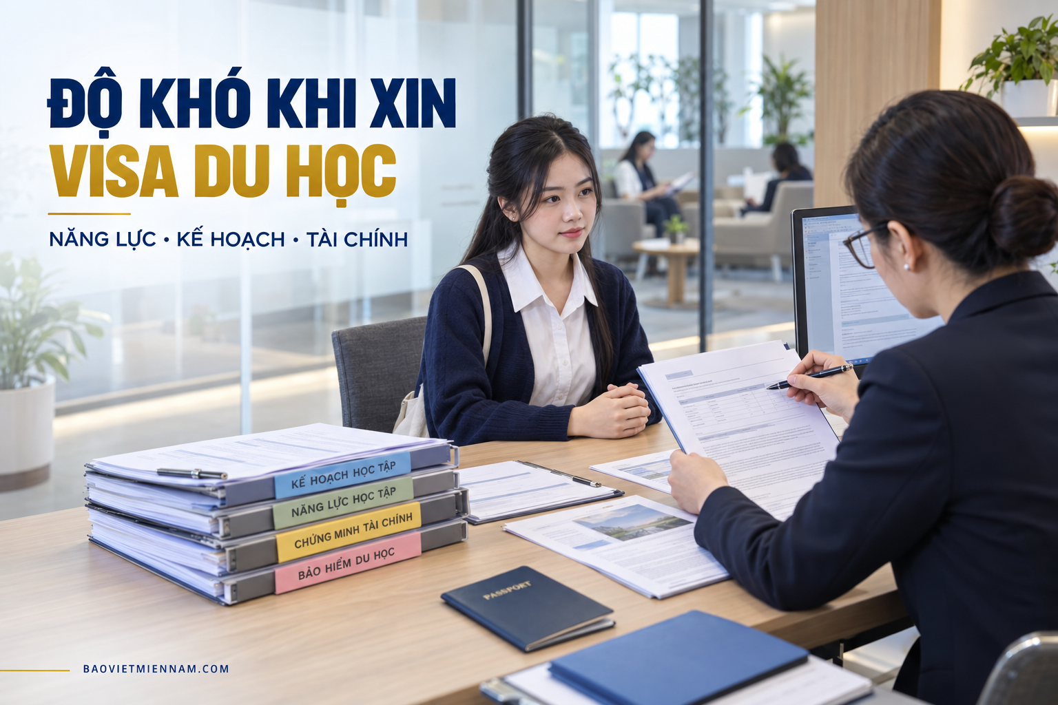 Độ kh&oacute; xin visa du học