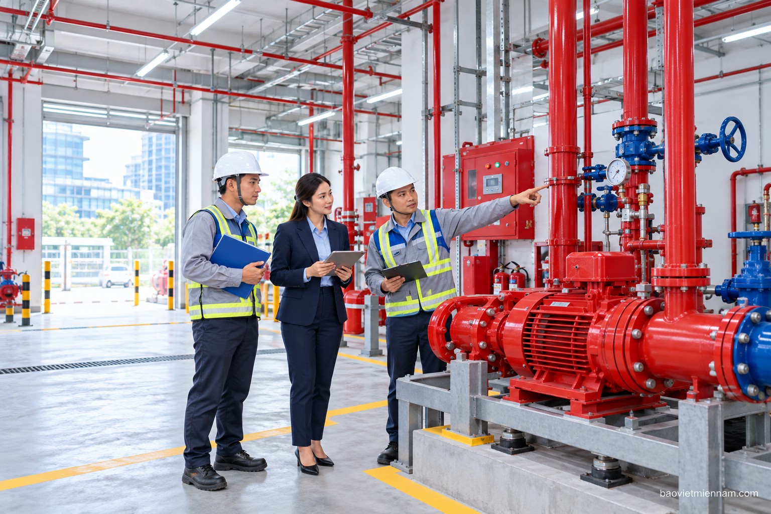 Kiểm tra hệ thống PCCC khi x&aacute;c định ph&iacute; bảo hiểm ch&aacute;y nổ bắt buộc