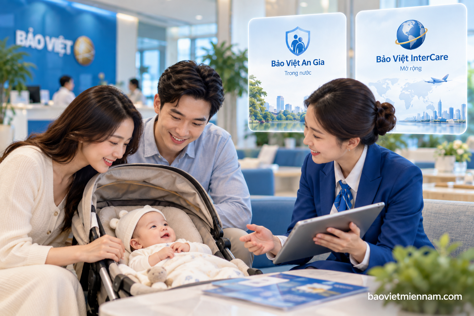 Bảo Việt An Gia v&agrave; Bảo Việt InterCare cho b&eacute; dưới 1 tuổi