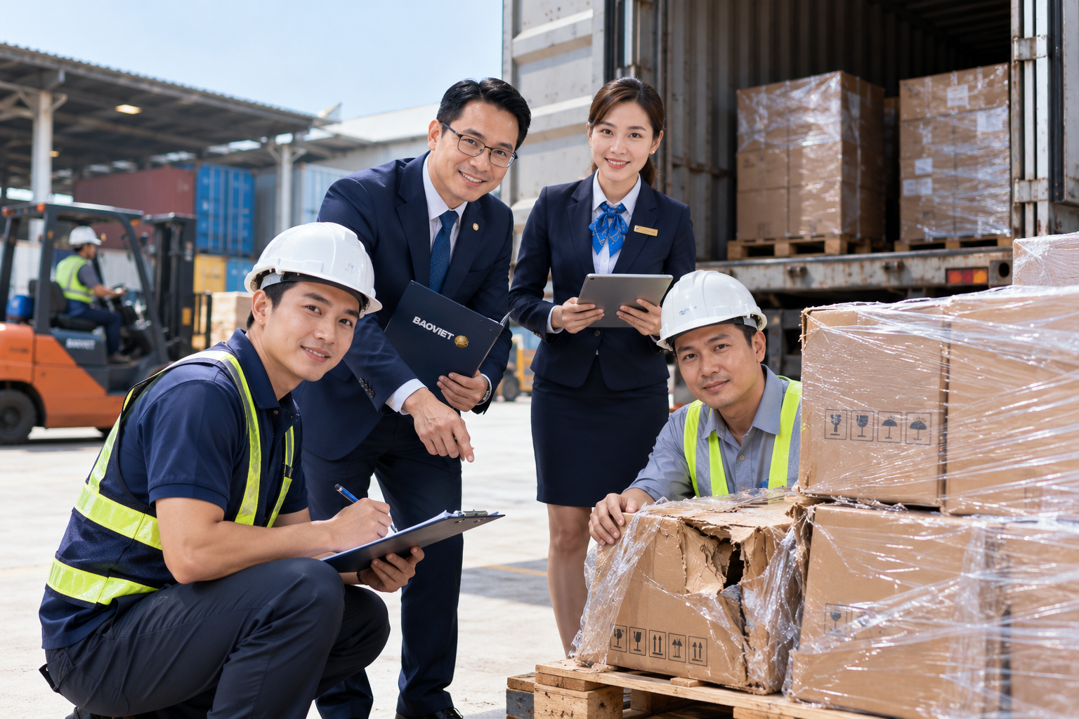 Quy tr&igrave;nh bồi thường bảo hiểm h&agrave;ng h&oacute;a vận chuyển nội địa tại hiện trường tổn thất