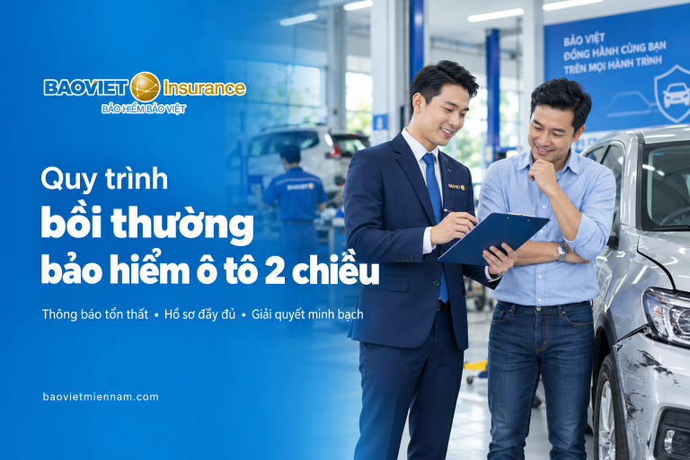 Quy trình bồi thường bảo hiểm ô tô 2 chiều khi xe xảy ra tổn thất