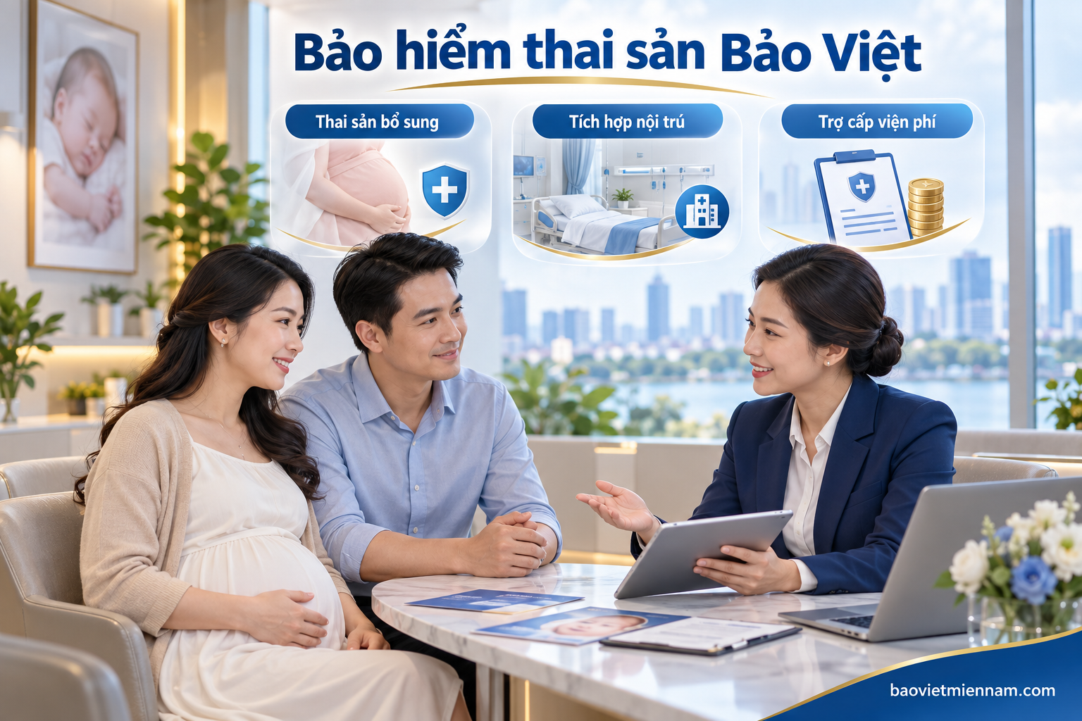C&aacute;c h&igrave;nh thức quyền lợi bảo hiểm thai sản Bảo Việt gồm bổ sung, t&iacute;ch hợp nội tr&uacute; v&agrave; trợ cấp viện ph&iacute;