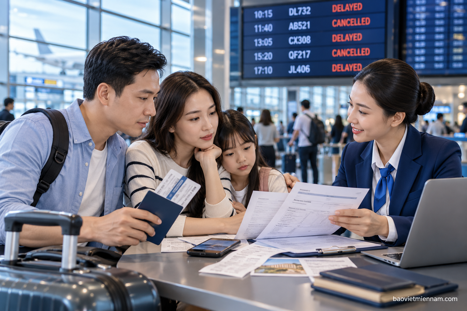 Chậm chuyến, hủy chuyến v&agrave; r&uacute;t ngắn chuyến đi trong bảo hiểm du lịch nước ngo&agrave;i