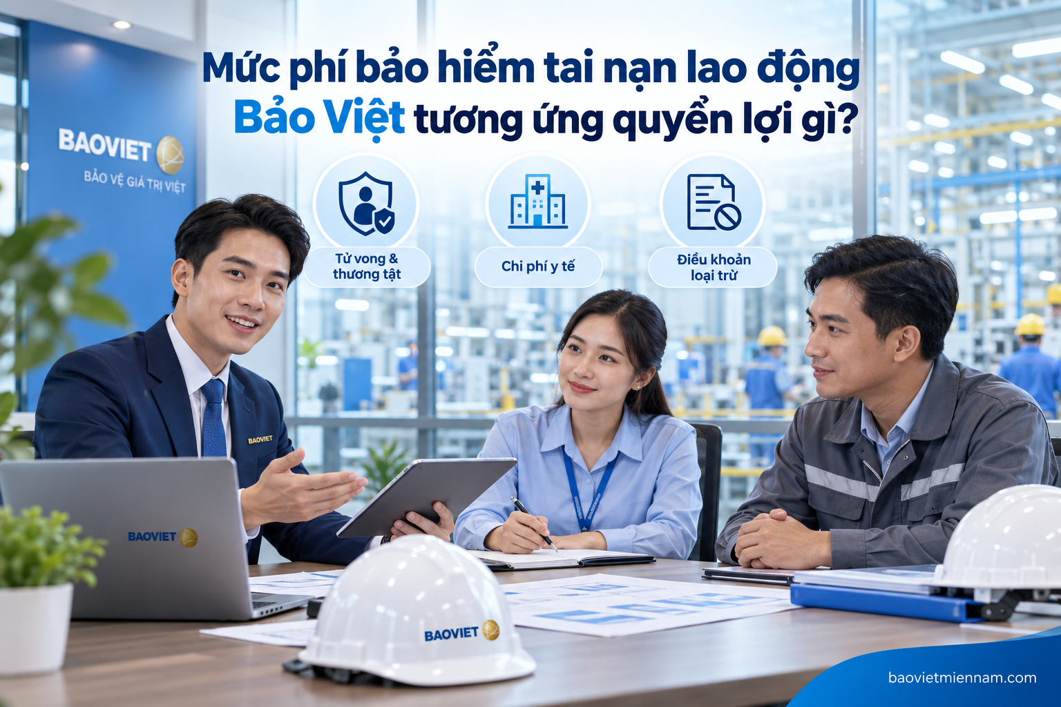 Mức ph&iacute; bảo hiểm tai nạn lao động Bảo Việt tương ứng quyền lợi tử vong, thương tật v&agrave; chi ph&iacute; y tế
