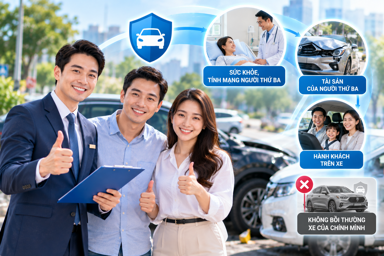 Phạm vi bảo hiểm TNDS bắt buộc &ocirc; t&ocirc; gồm sức khỏe, t&iacute;nh mạng v&agrave; t&agrave;i sản của người thứ ba