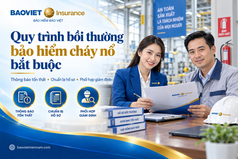 Quy trình bồi thường bảo hiểm cháy nổ bắt buộc và hồ sơ cần chuẩn bị