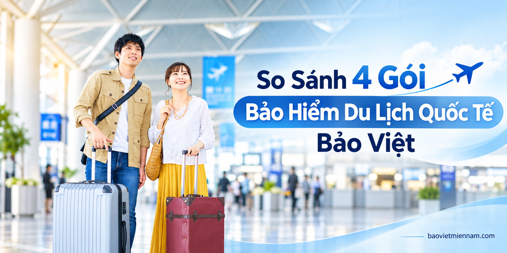 So sánh 4 gói bảo hiểm du lịch quốc tế Bảo Việt theo quyền lợi và mức phí.