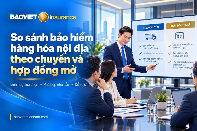 So sánh bảo hiểm hàng hóa nội địa theo chuyến và hợp đồng mở cho doanh nghiệp