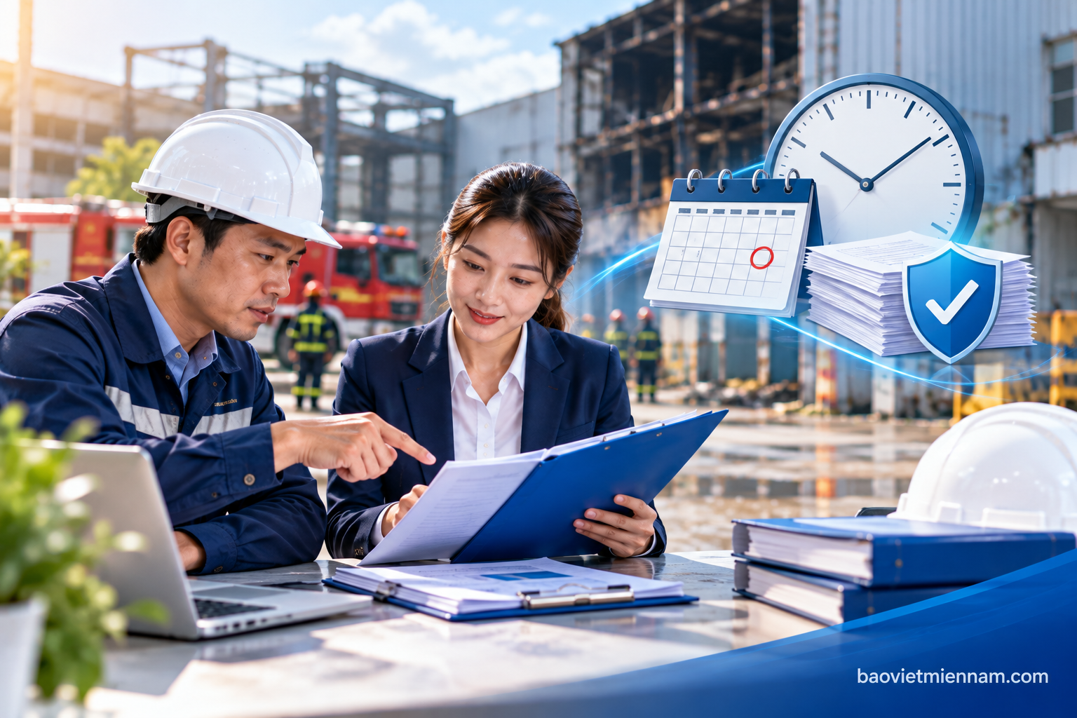 Thời hạn th&ocirc;ng b&aacute;o, nộp hồ sơ v&agrave; bồi thường bảo hiểm ch&aacute;y nổ bắt buộc
