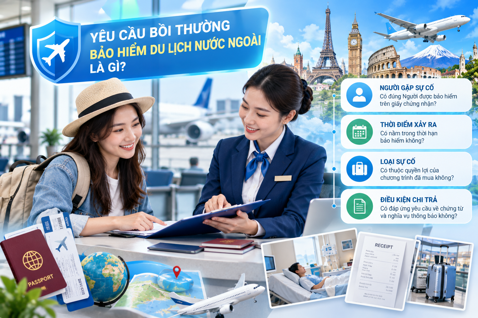 Y&ecirc;u cầu bồi thường bảo hiểm du lịch nước ngo&agrave;i v&agrave; c&aacute;c điều kiện cần kiểm tra